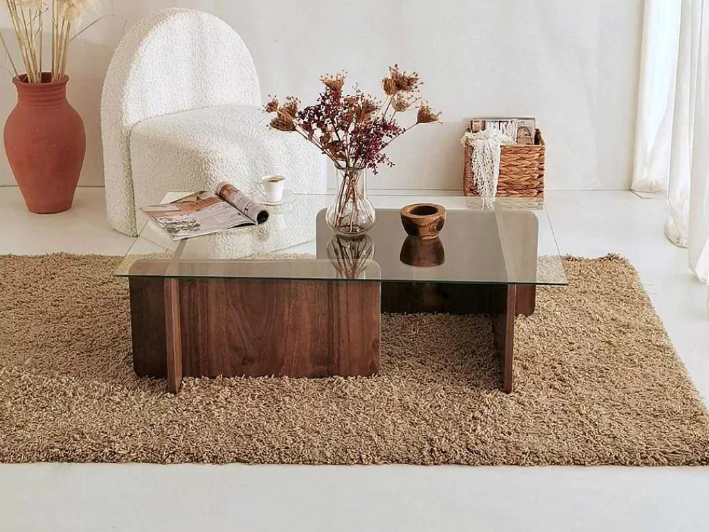 Mesa De Centro*Vente-unique Mesa De Centro Em Vidro Temperado Natural E Transparente - Azra
