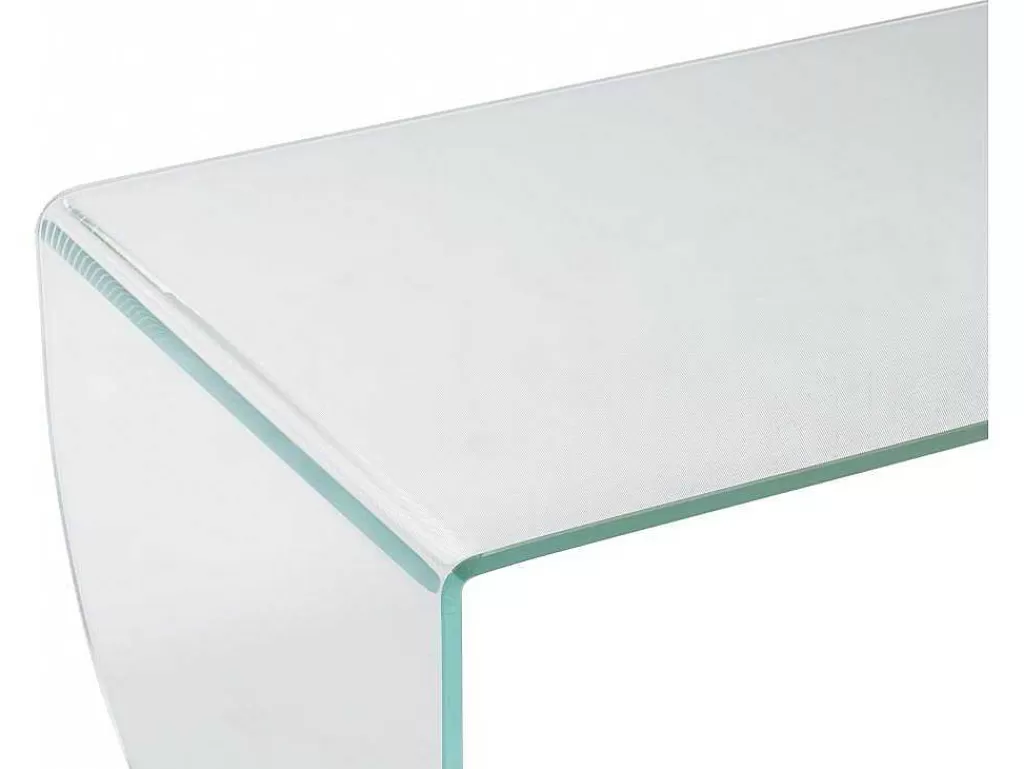 Mesa De Centro*Vente-unique Mesa De Centro Em Vidro Temperado Transparente E Verde - Kinami