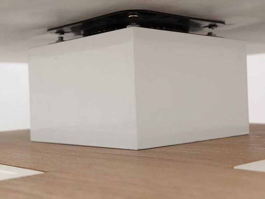 Mesa De Centro*Vente-unique Mesa De Centro Fausto - Tampo Giratorio - Mdf Lacado Branco E Carvalho