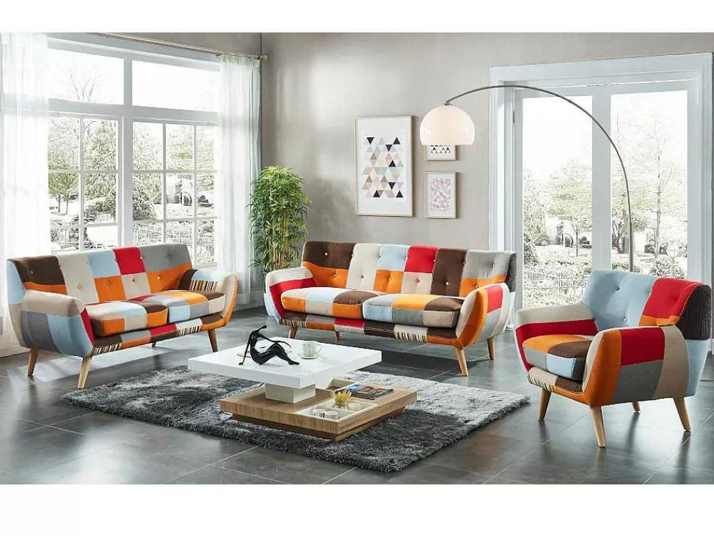 Mesa De Centro*Vente-unique Mesa De Centro Fausto - Tampo Giratorio - Mdf Lacado Branco E Carvalho