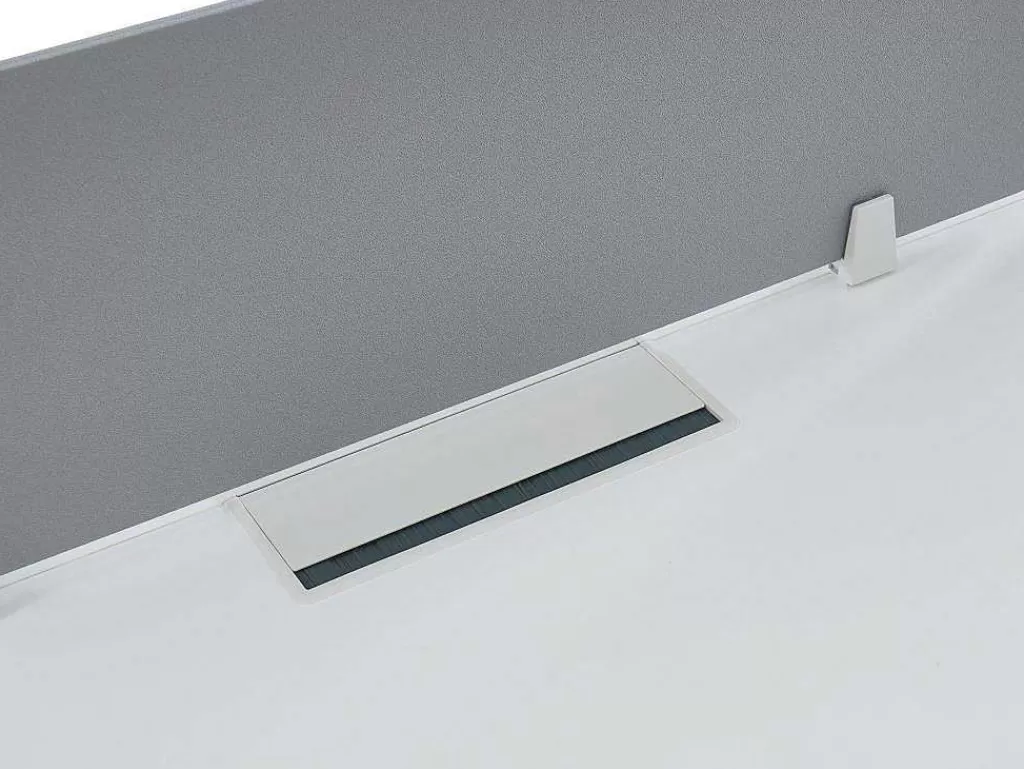 Secretária*Workēa Mesa De Escritório 4 Péssoas Branco C120 Cm, Com Separador - Downtown