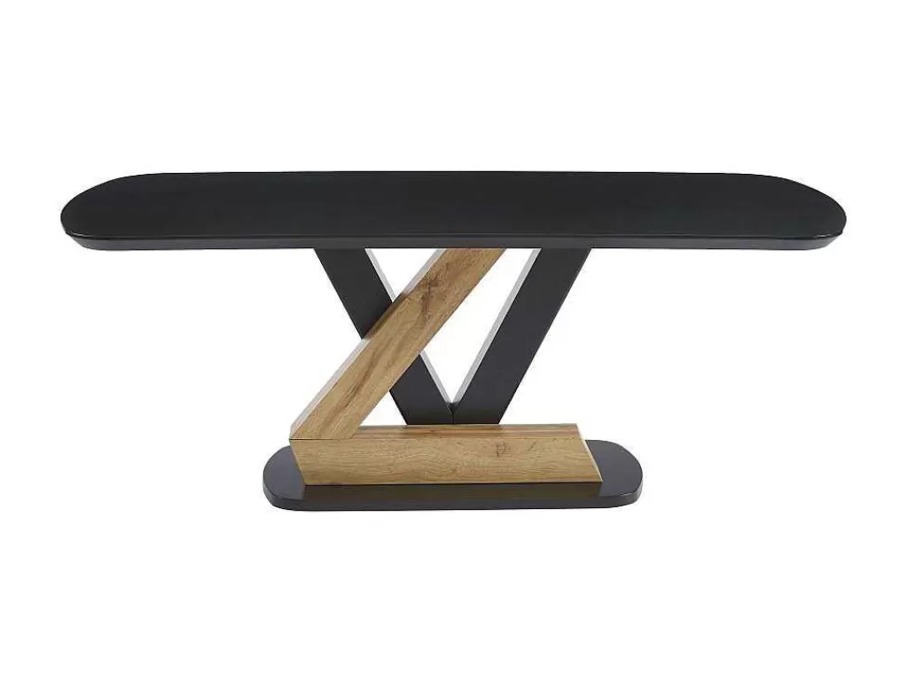 Promoções Sala*Vente-unique Mesa De Jantar 8 Lugares Em Mdf Preto E Natural Claro - Banemia