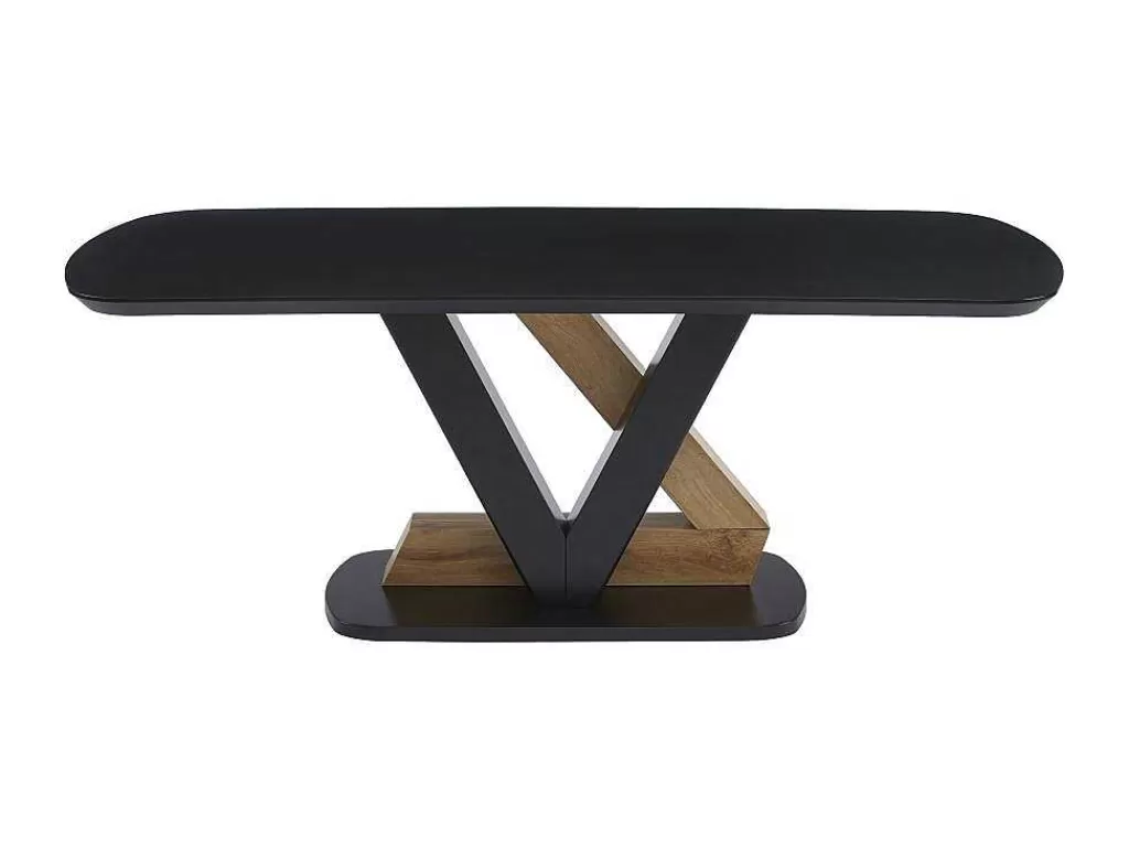 Promoções Sala*Vente-unique Mesa De Jantar 8 Lugares Em Mdf Preto E Natural Claro - Banemia