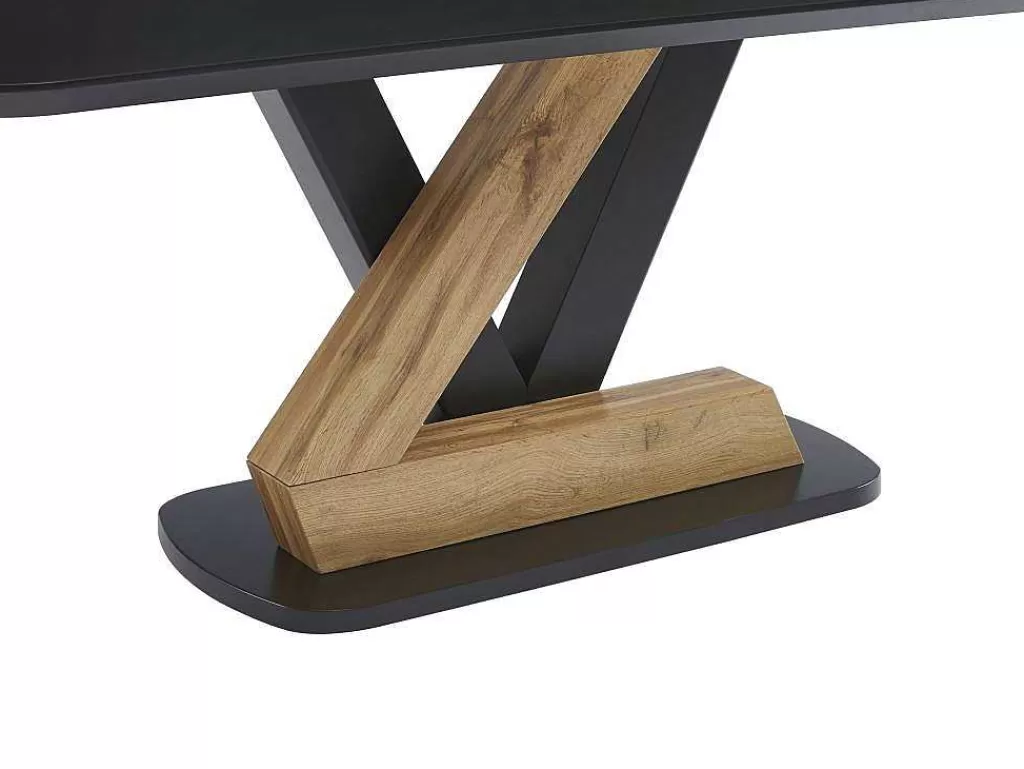 Promoções Sala*Vente-unique Mesa De Jantar 8 Lugares Em Mdf Preto E Natural Claro - Banemia