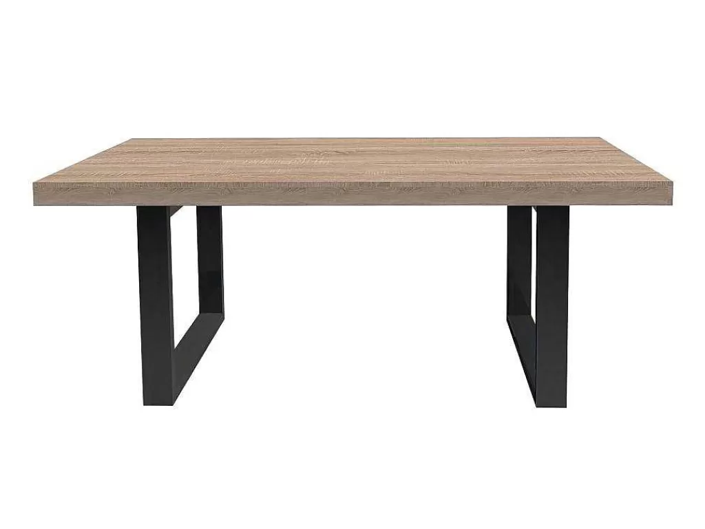 Mesa De Jantar*Vente-unique Mesa De Jantar De 8 Lugares Cor Natural E Preto - Nadiege