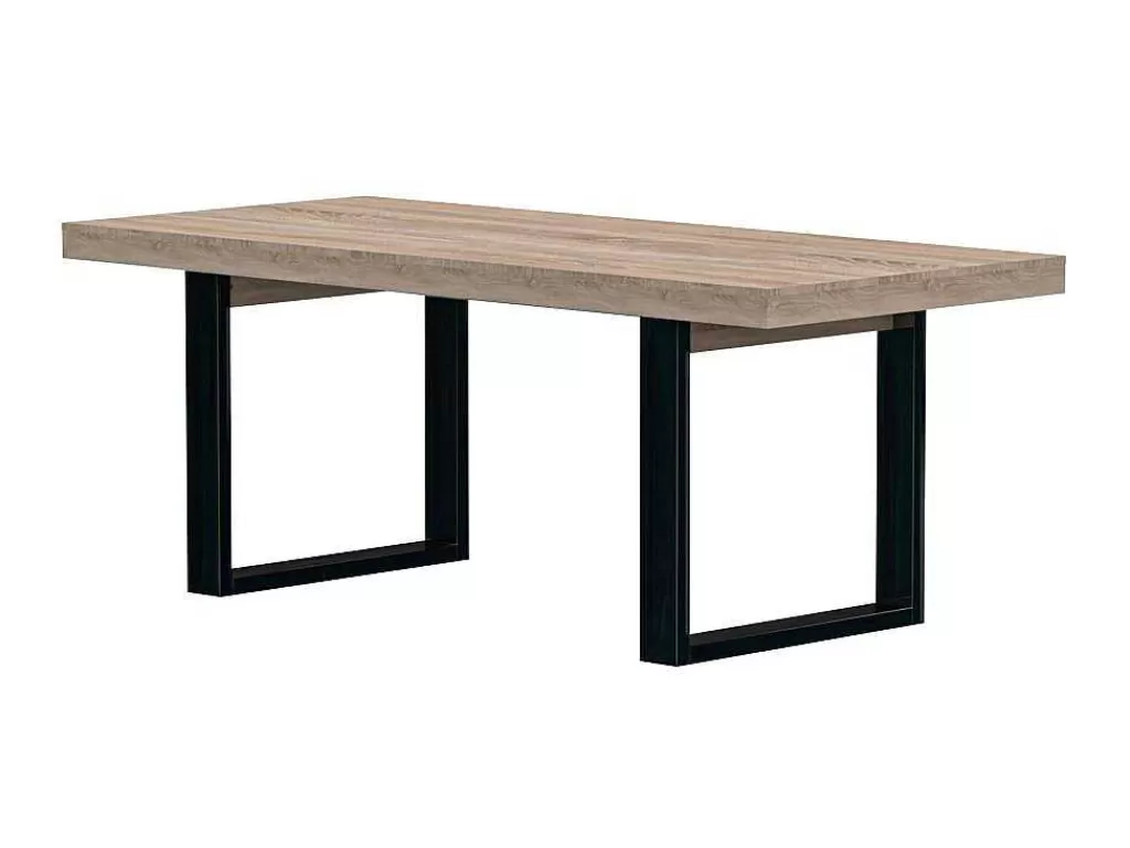 Mesa De Jantar*Vente-unique Mesa De Jantar De 8 Lugares Cor Natural E Preto - Nadiege
