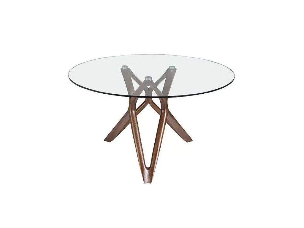 Mesa De Jantar*Angel Cerda Mesa De Jantar Em Vidro E Pés Em Madeira 1108