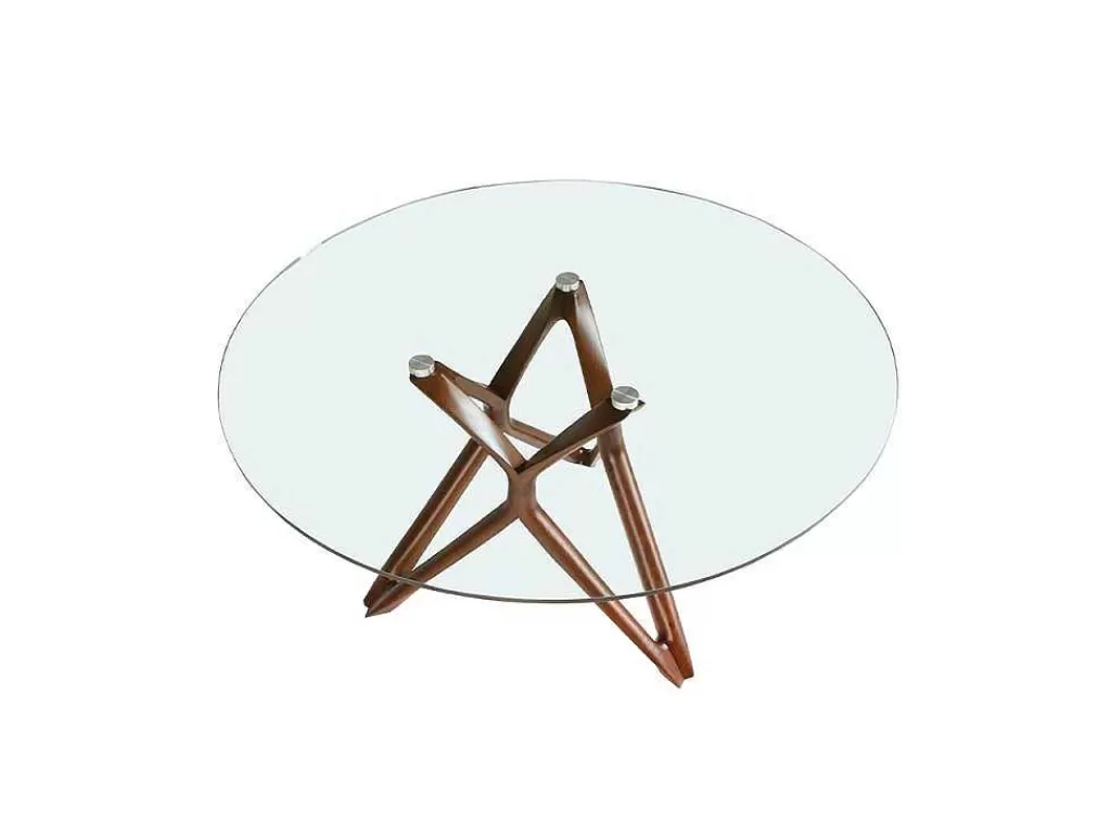 Mesa De Jantar*Angel Cerda Mesa De Jantar Em Vidro E Pés Em Madeira 1108