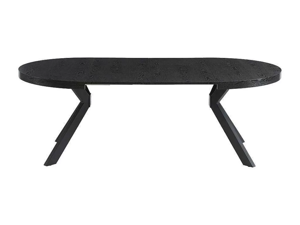 Mesa De Jantar*Vente-unique Mesa De Jantar Extensivel 4 A 8 Lugares Em Mdf E Aco Preto - Komoni