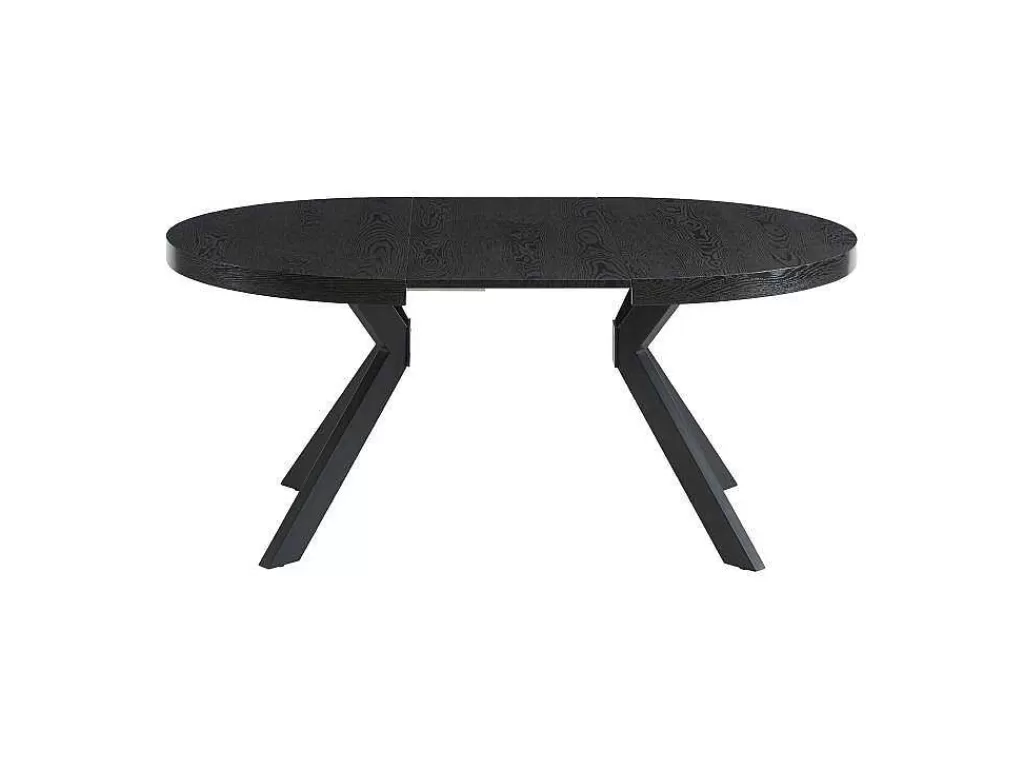 Mesa De Jantar*Vente-unique Mesa De Jantar Extensivel 4 A 8 Lugares Em Mdf E Aco Preto - Komoni