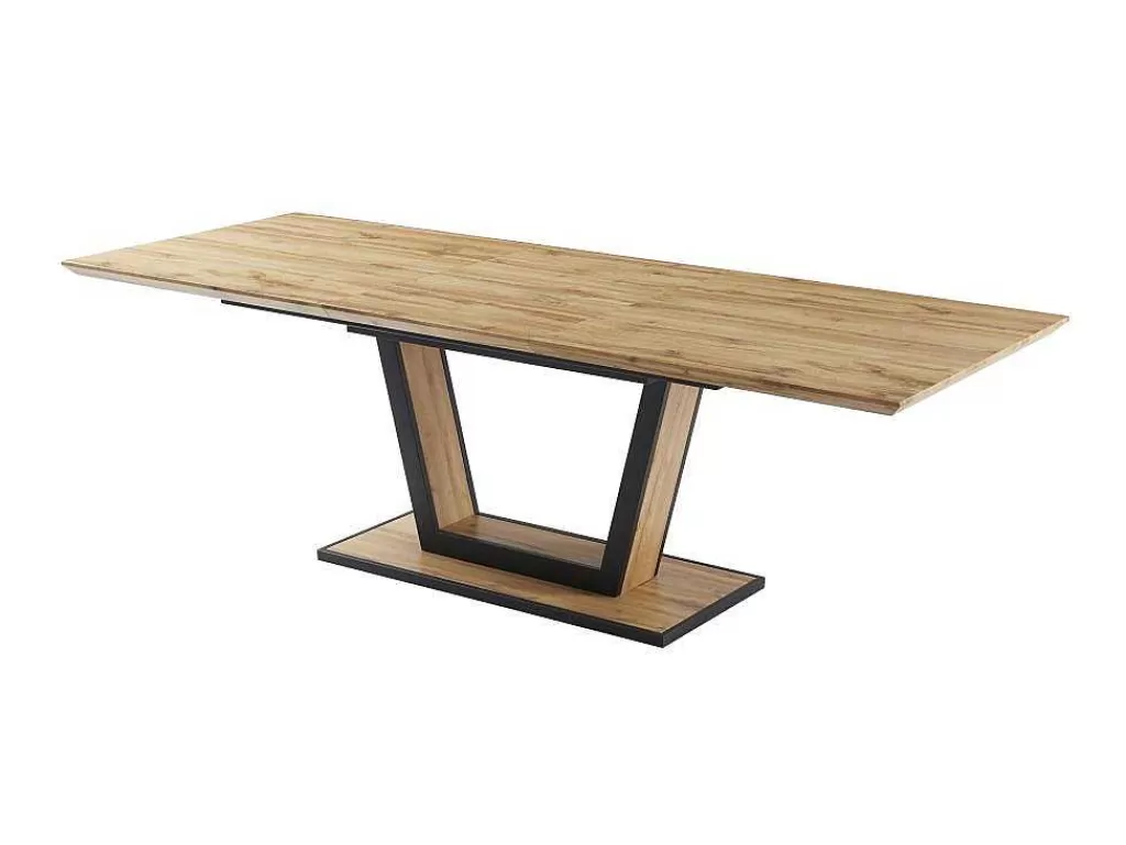 Mesa De Jantar*Vente-unique Mesa De Jantar Extensivel 6 A 10 Lugares Em Mdf E Metal Natural E Preto - Viteno