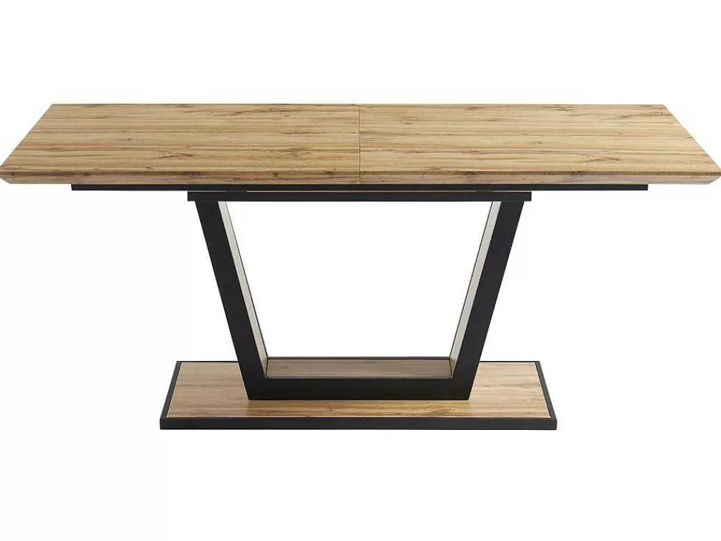 Mesa De Jantar*Vente-unique Mesa De Jantar Extensivel 6 A 10 Lugares Em Mdf E Metal Natural E Preto - Viteno
