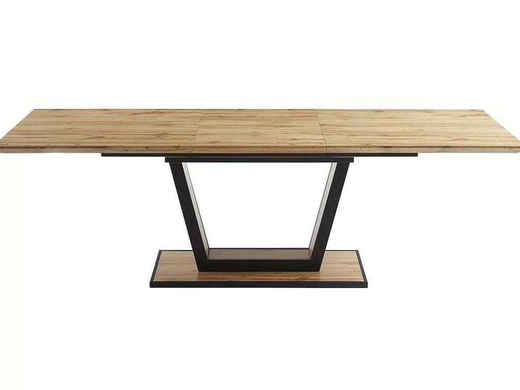 Mesa De Jantar*Vente-unique Mesa De Jantar Extensivel 6 A 10 Lugares Em Mdf E Metal Natural E Preto - Viteno
