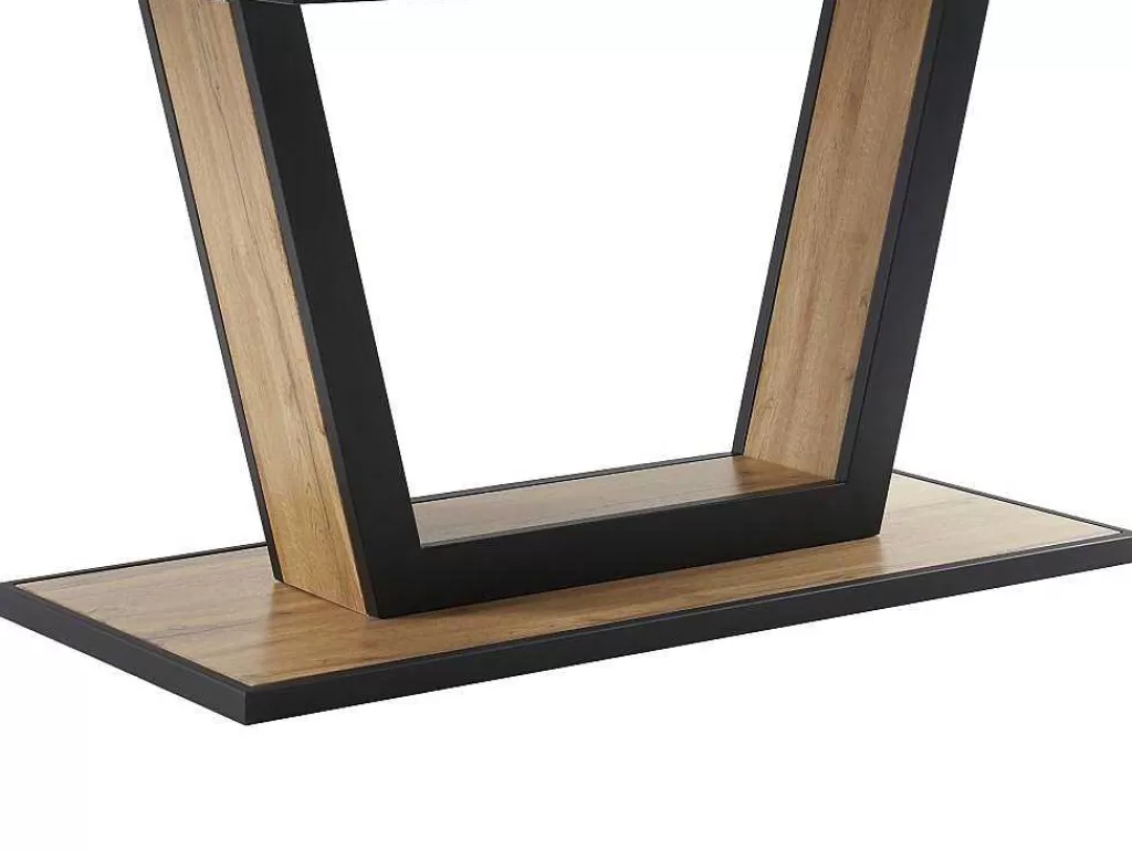 Mesa De Jantar*Vente-unique Mesa De Jantar Extensivel 6 A 10 Lugares Em Mdf E Metal Natural E Preto - Viteno