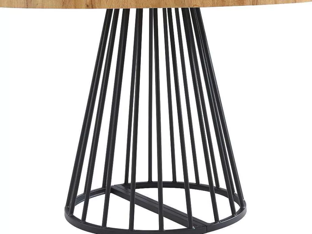 Mesa De Jantar*Vente-unique Mesa De Jantar Extensivel De 2 A 12 Lugares Em Mdf E Aco Natural E Preto - Firela