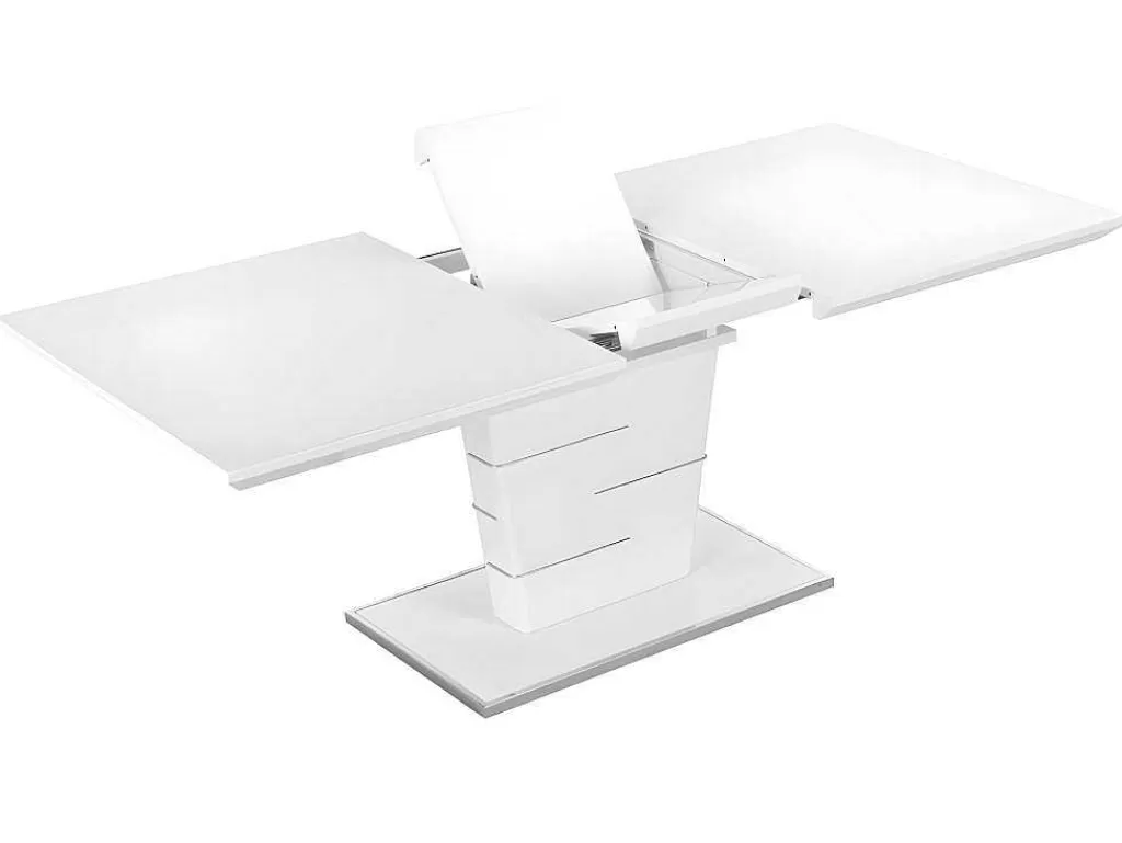 Promoções Sala*Vente-unique Mesa De Jantar Extensivel De 6 A 8 Lugares - Mdf Lacado A Branco - Amelle