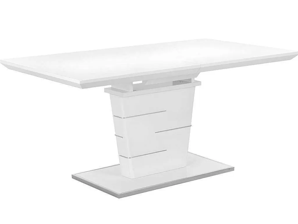 Promoções Sala*Vente-unique Mesa De Jantar Extensivel De 6 A 8 Lugares - Mdf Lacado A Branco - Amelle