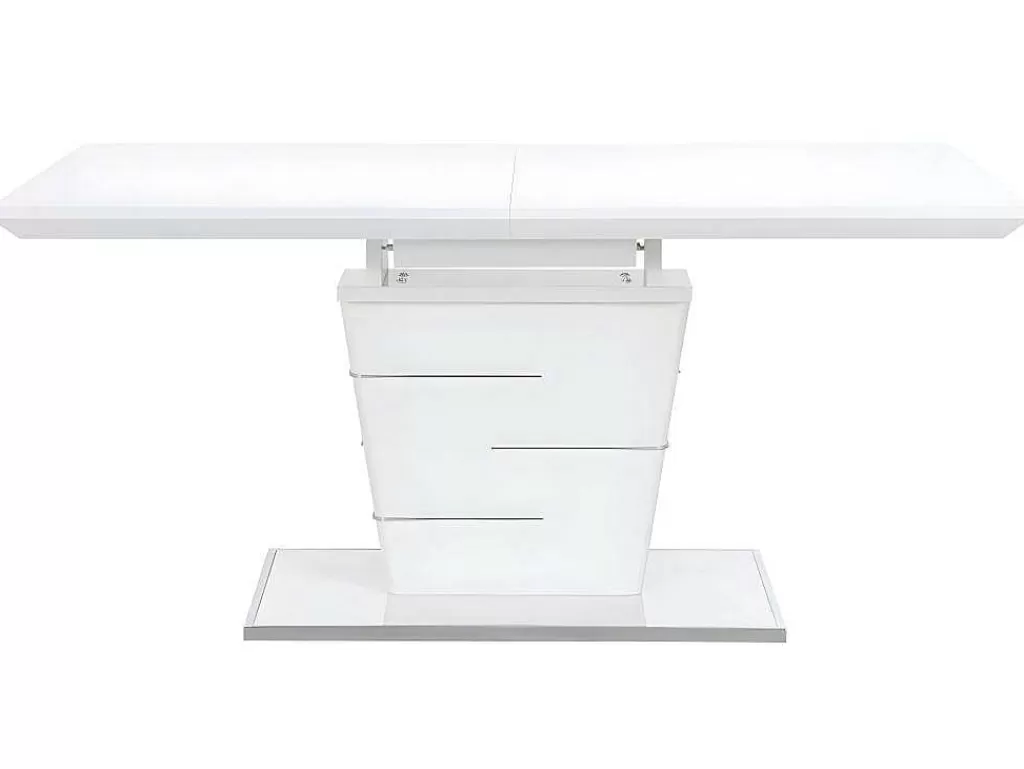 Promoções Sala*Vente-unique Mesa De Jantar Extensivel De 6 A 8 Lugares - Mdf Lacado A Branco - Amelle