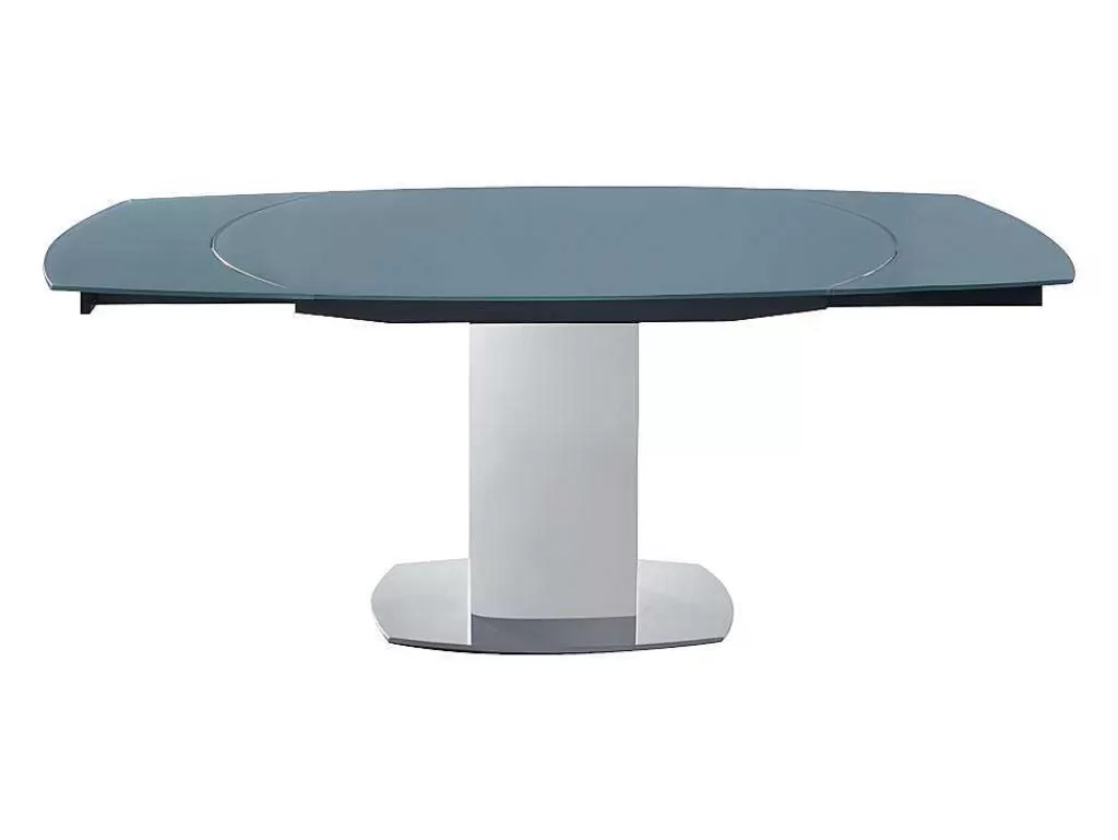 Mesa De Jantar*Vente-unique Mesa De Jantar Extensivel Talicia - Vidro Temperado E Metal - 6 A 8 Lugares - Cinzento
