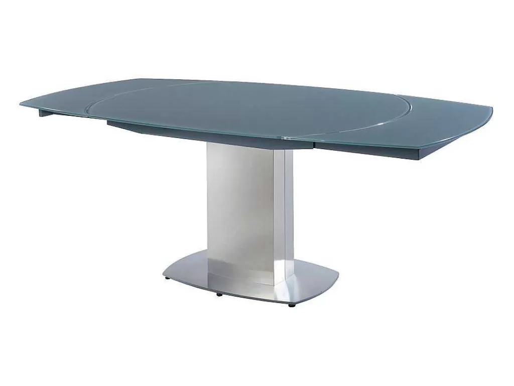 Mesa De Jantar*Vente-unique Mesa De Jantar Extensivel Talicia - Vidro Temperado E Metal - 6 A 8 Lugares - Cinzento