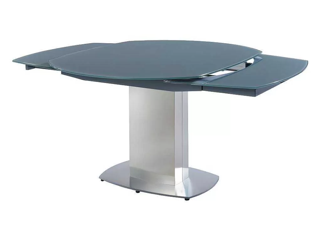 Mesa De Jantar*Vente-unique Mesa De Jantar Extensivel Talicia - Vidro Temperado E Metal - 6 A 8 Lugares - Cinzento