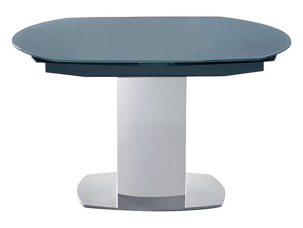 Mesa De Jantar*Vente-unique Mesa De Jantar Extensivel Talicia - Vidro Temperado E Metal - 6 A 8 Lugares - Cinzento