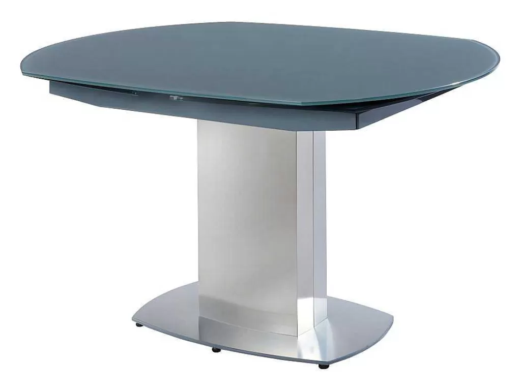 Mesa De Jantar*Vente-unique Mesa De Jantar Extensivel Talicia - Vidro Temperado E Metal - 6 A 8 Lugares - Cinzento