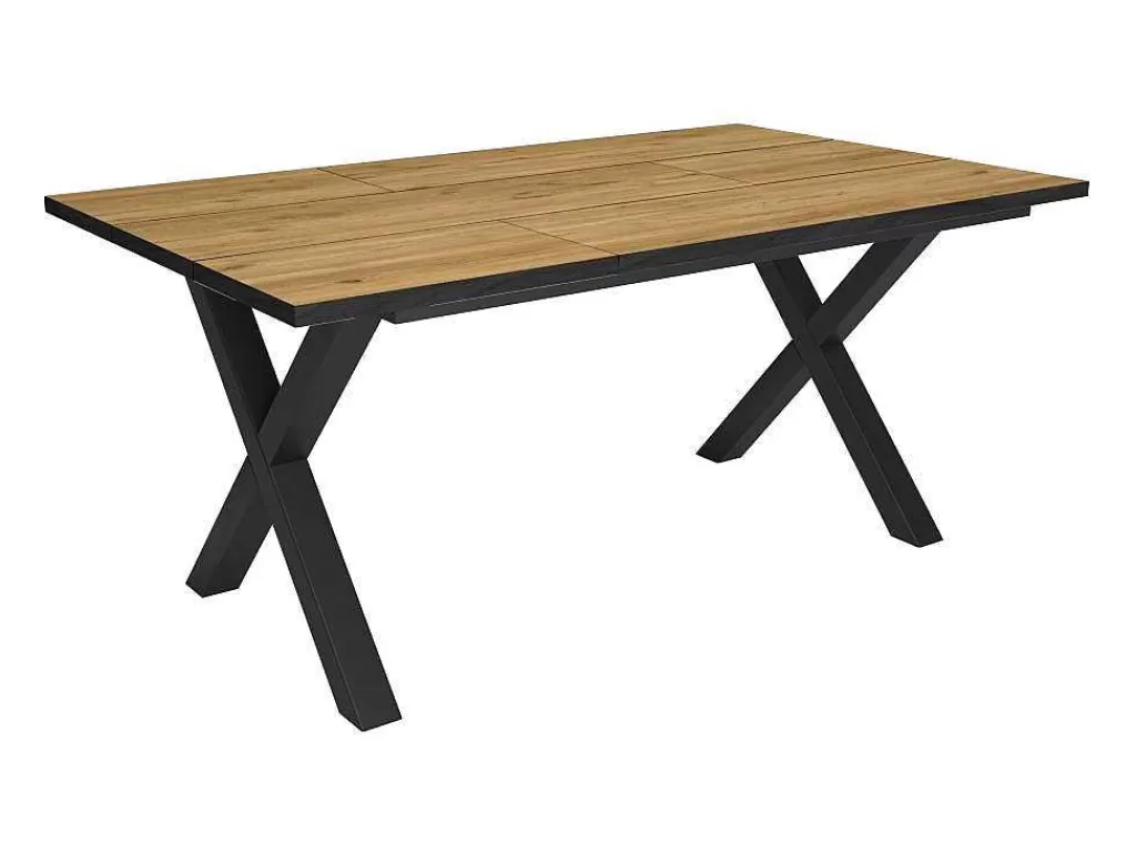 Mesa De Jantar*Skraut Home Mesa De Sala De Jantar, 8 Péssoas, 170, Robusto E Estavel Gracas A Sua Estrutura E Pernas Solidas, Oak E Preta, Industrial