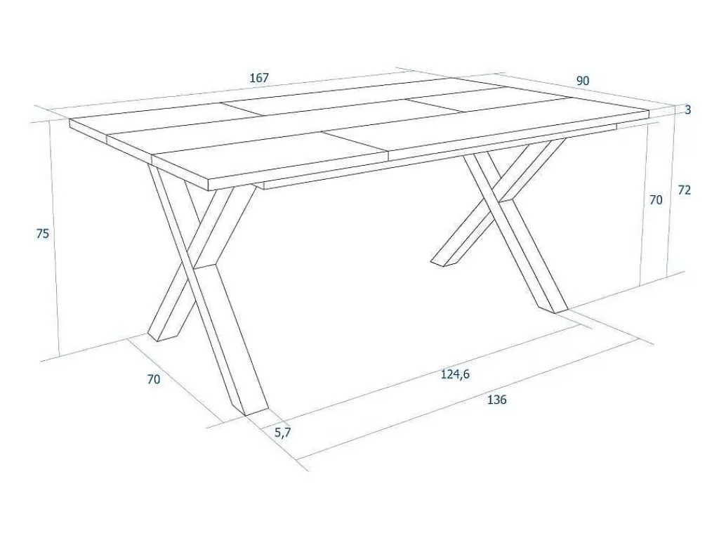 Mesa De Jantar*Skraut Home Mesa De Sala De Jantar, 8 Péssoas, 170, Robusto E Estavel Gracas A Sua Estrutura E Pernas Solidas, Oak E Preta, Industrial