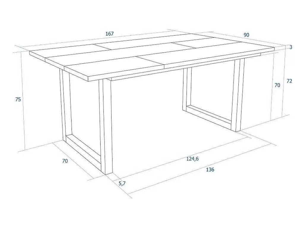 Mesa De Jantar*Skraut Home Mesa De Sala De Jantar, 8 Péssoas, 170, Robusto E Estavel Gracas A Sua Estrutura E Pernas Solidas, Preto, Estilo Industrial