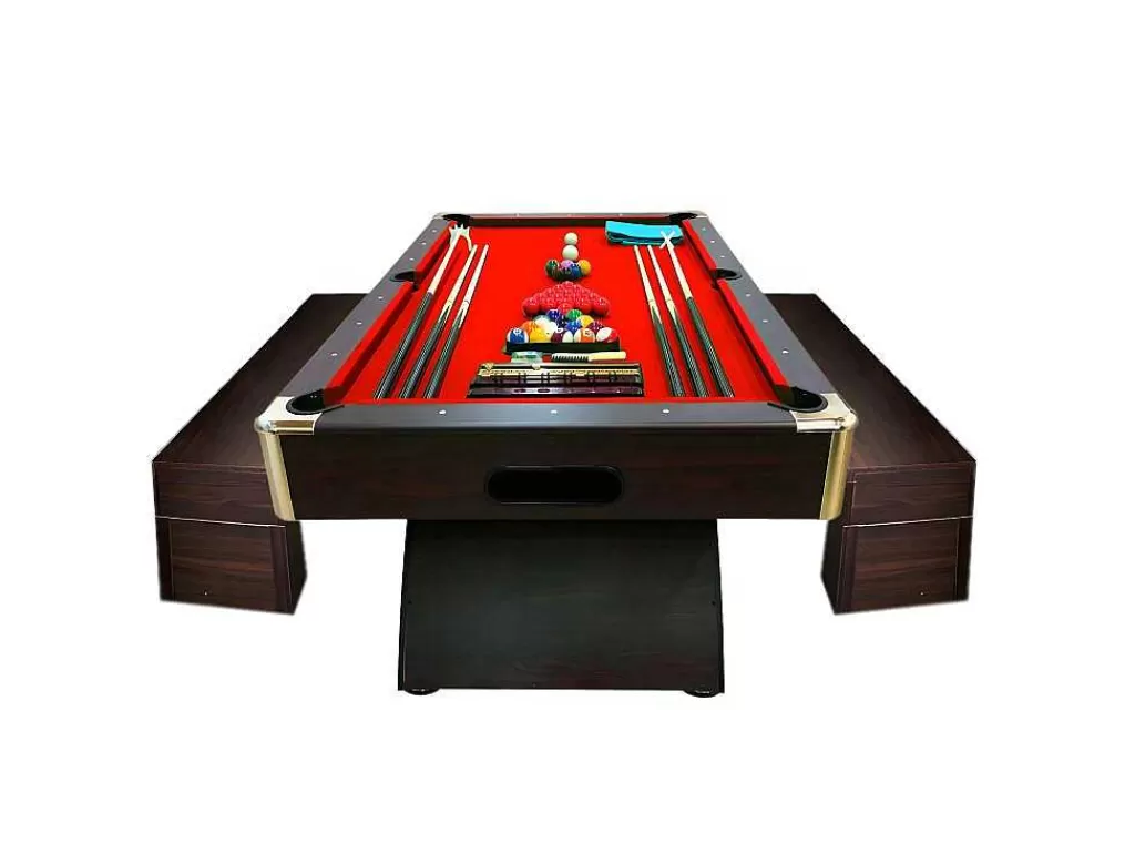 Jogo De Interior*ELITESHOPPING Mesa De Sinuca Moderna De 8 Pés Com Banco De Armazenamento Thanos