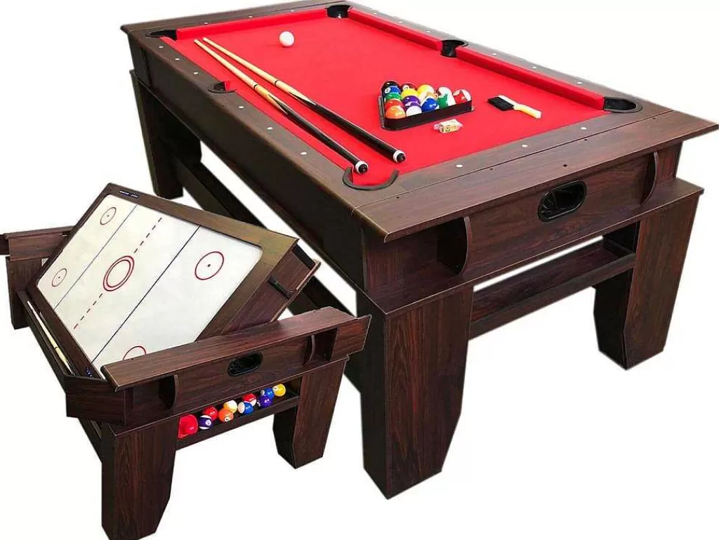 Jogo De Interior*ELITESHOPPING Mesa De Sinuca Multijogos De 7 Pés Com Air Hockey Panther
