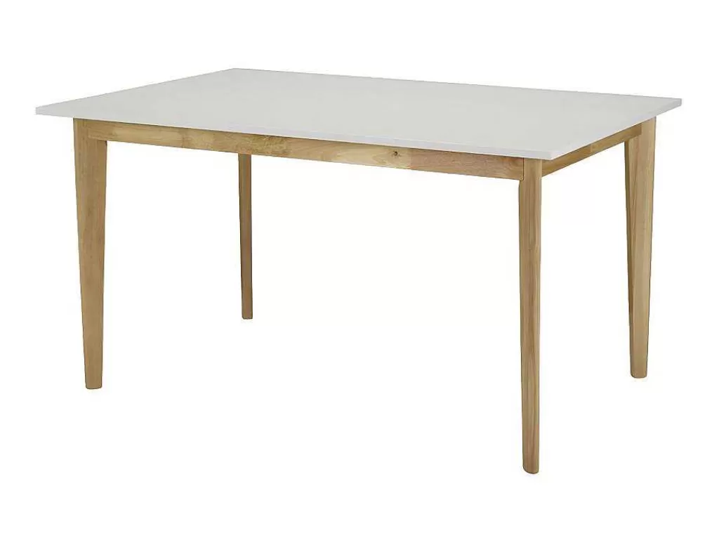Promoções Sala*Vente-unique Mesa Para Refeicoes Extensivel Carine - 6 Ate 8 Lugares - Arvore Da Borracha Macica E Mdf - Branco