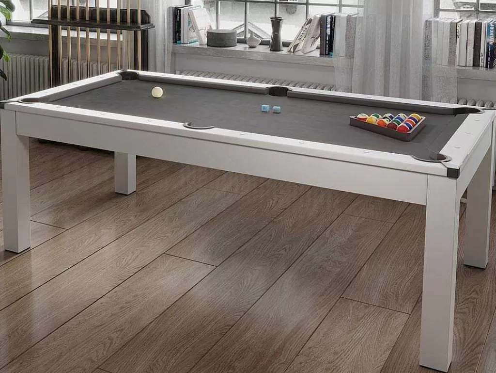 Jogo De Interior*Vente-unique Mesa Transformavel De Bilhar E Pingpong Cor Branca De C182 X L102 X A80 Cm - Henk
