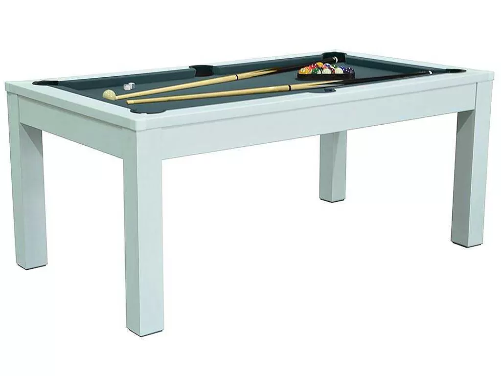 Jogo De Interior*Vente-unique Mesa Transformavel De Bilhar E Pingpong Cor Branca De C182 X L102 X A80 Cm - Henk