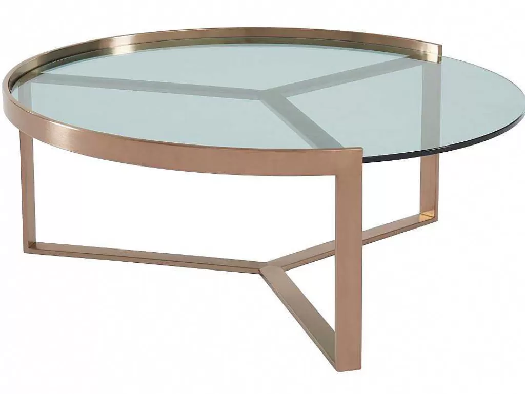 Mesa De Centro*Vente-unique Mesas De Centro De Encaixar Em Vidro Temperado E Aco Inoxidavel Transparente E Acobreado - Baseri