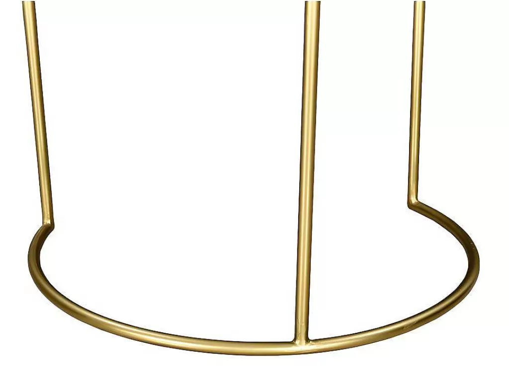 Mesa De Centro*Vente-unique Mesas De Centro Empilhaveis Em Marmore Branco E Metal Dourado - Ornea