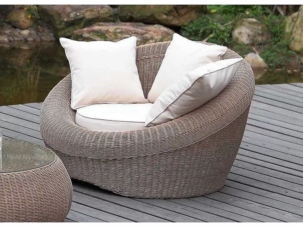 Conjunto Relax De Jardim*MYLIA Mobiliário De Jardim Em Resina Entrancada Caramel: Sofá, 2 Cadeiroes E Mesa De Centro - Whiteheaven