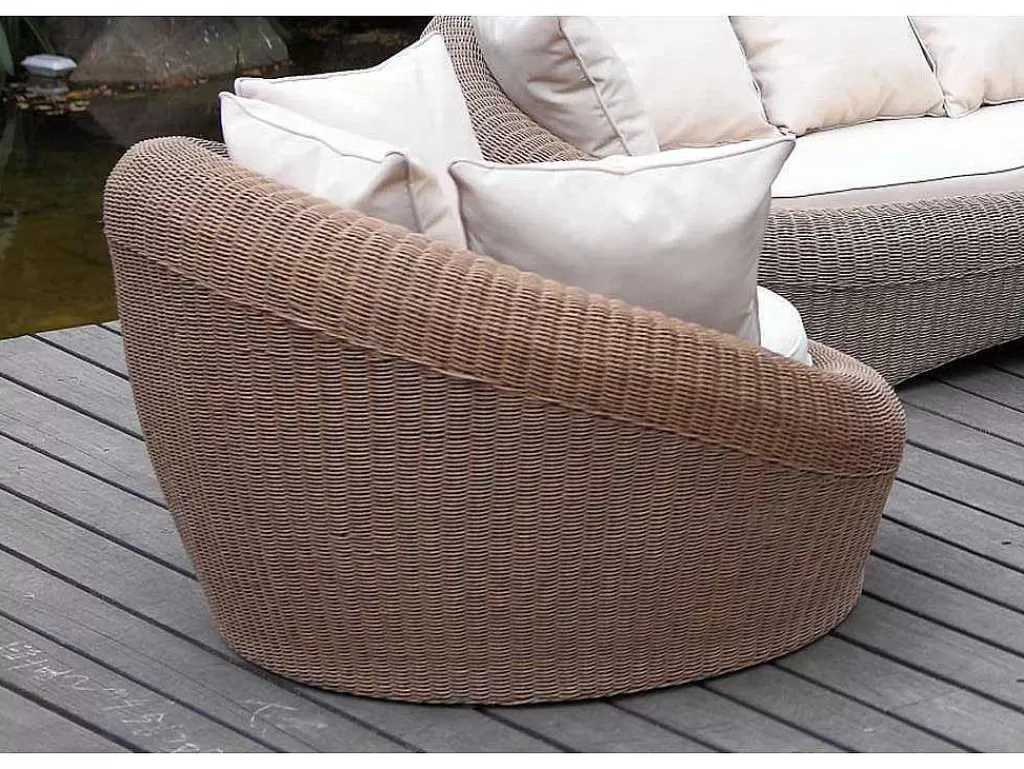 Conjunto Relax De Jardim*MYLIA Mobiliário De Jardim Em Resina Entrancada Caramel: Sofá, 2 Cadeiroes E Mesa De Centro - Whiteheaven