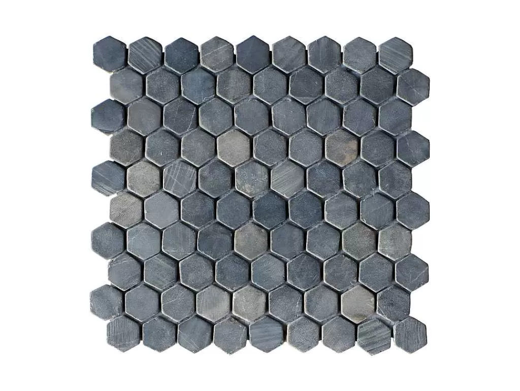 Mosaico*BRICOSOL Mosaico De Chao E De Parede Em Marmore Cinza Antracite Pack De 1 M - Caralis