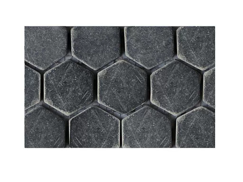 Mosaico*BRICOSOL Mosaico De Chao E De Parede Em Marmore Cinza Antracite Pack De 1 M - Caralis