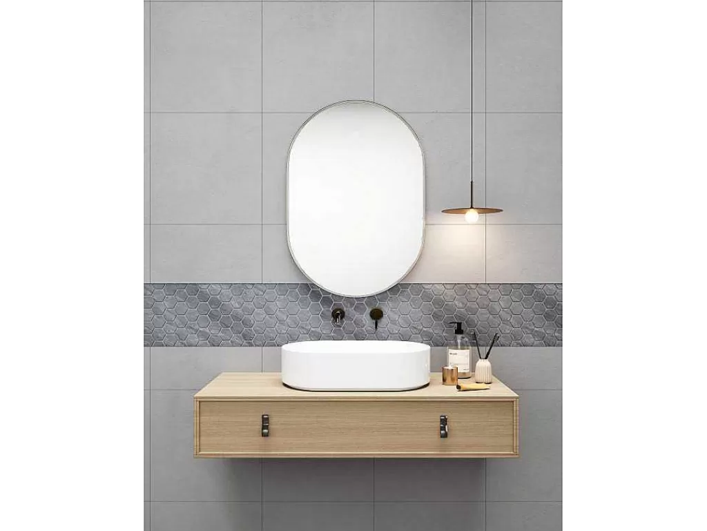 Mosaico*BRICOSOL Mosaico De Chao E De Parede Em Marmore Cinza Antracite Pack De 1 M - Caralis