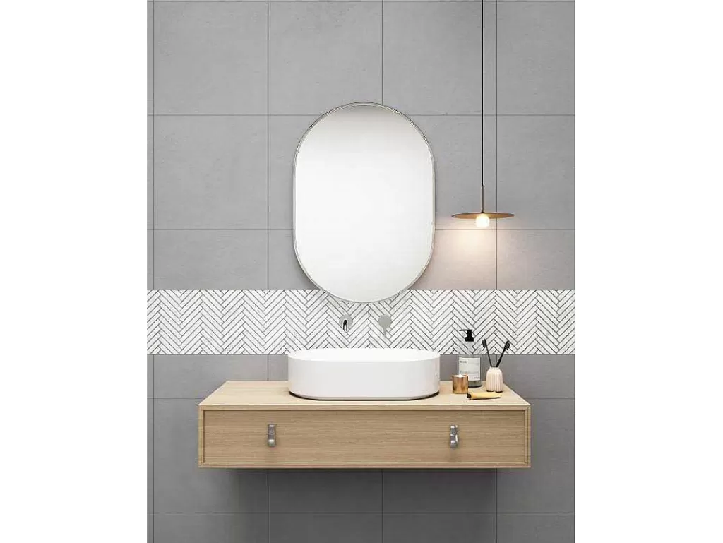 Mosaico*BRICOSOL Mosaico De Chao E De Parede Em Marmore Cor Creme Pack De 1 M - Mandros