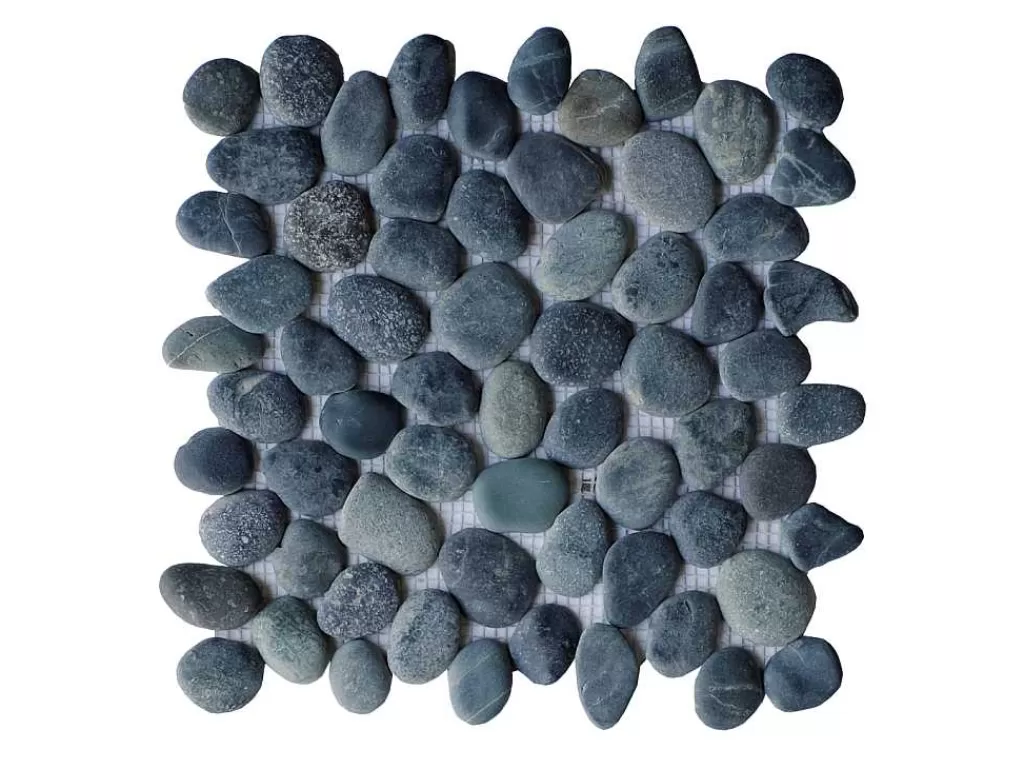 Mosaico*BRICOSOL Mosaico De Chao E De Parede Seixos Naturais Cinza Antracite Pack De 1 M - Ola