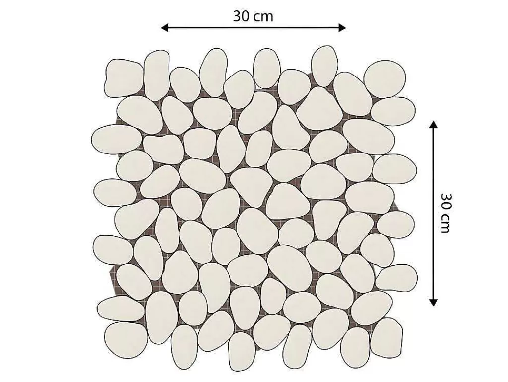 Mosaico*BRICOSOL Mosaico De Chao E De Parede Seixos Naturais Cinza Antracite Pack De 1 M - Ola