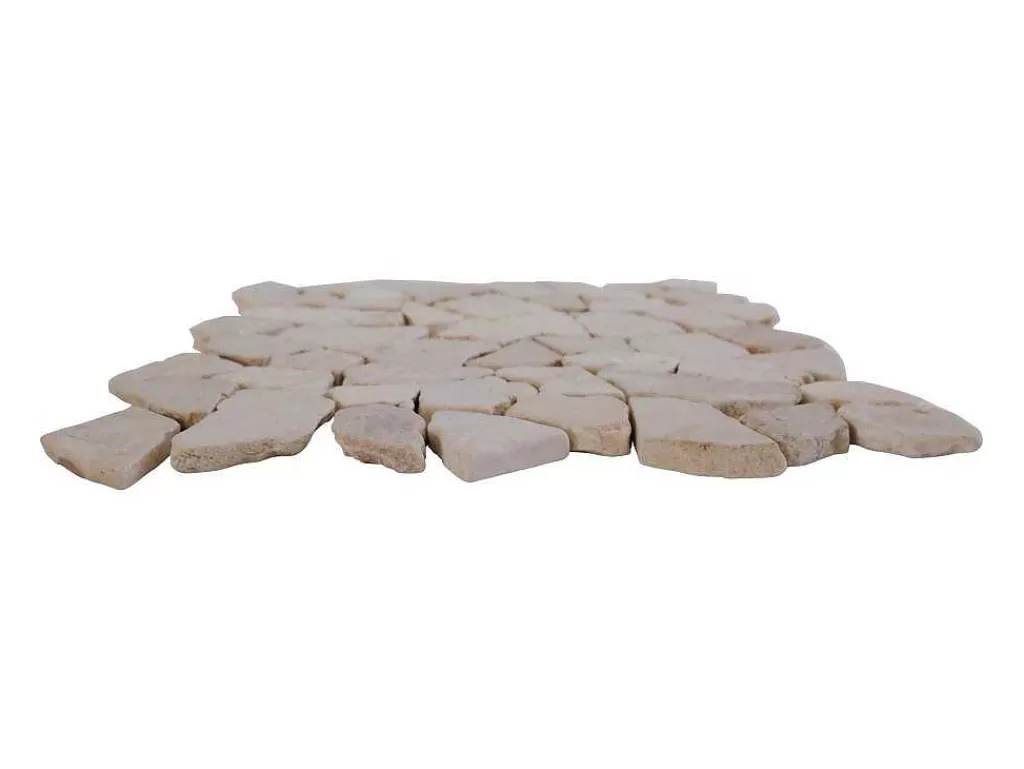 Mosaico*BRICOSOL Mosaico De Chao E Parede Poesy Em Marmore Natural - Creme - Pack De 1 M