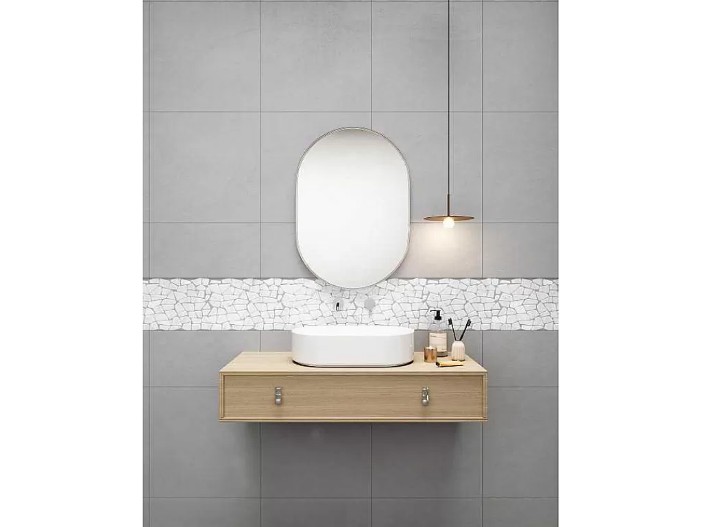 Mosaico*BRICOSOL Mosaico De Chao E Parede Poesy Em Marmore Natural - Creme - Pack De 1 M
