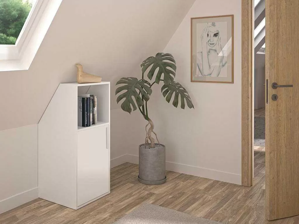 Arrumação E Acessórios De Quarto*Vente-unique Móvel Com Inclinacao 1 Porta E 1 Nicho Branco - Adezio