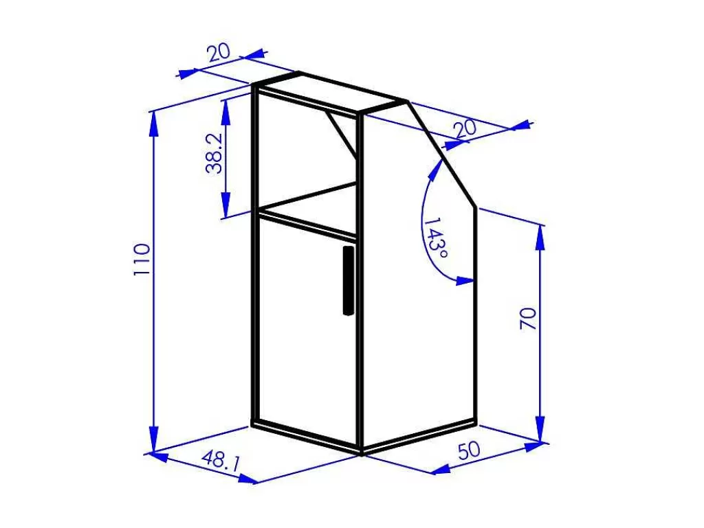 Arrumação E Acessórios De Quarto*Vente-unique Móvel Com Inclinacao 1 Porta E 1 Nicho Branco - Adezio