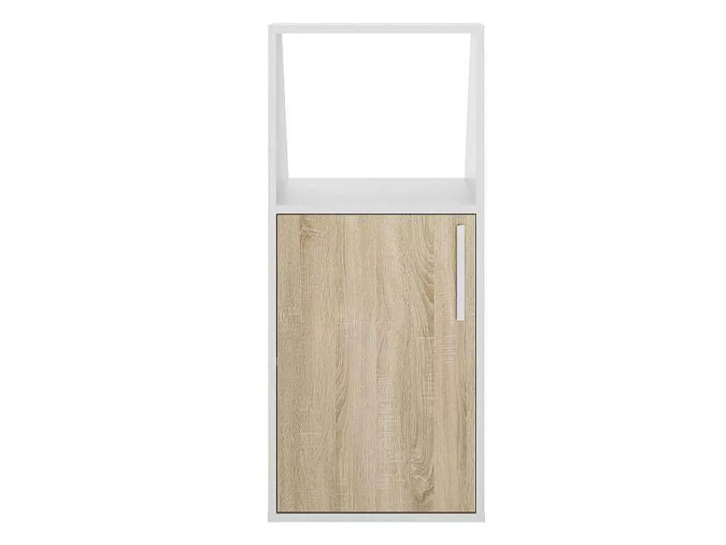 Arrumação E Acessórios De Quarto*Vente-unique Móvel Com Inclinacao 1 Porta E 1 Nicho Branco E Natural - Adezio